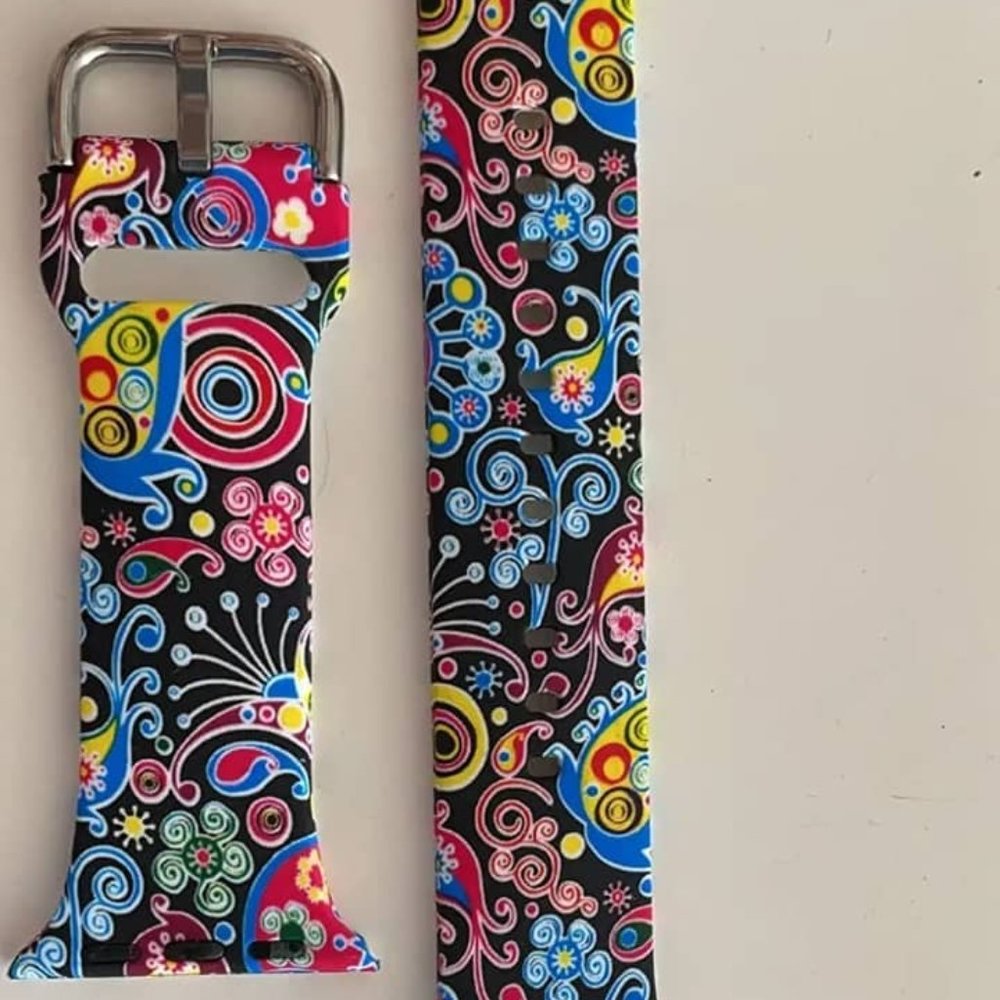 (Only Band) Silicone Printed Band with Case Set Screen Protector 38mm